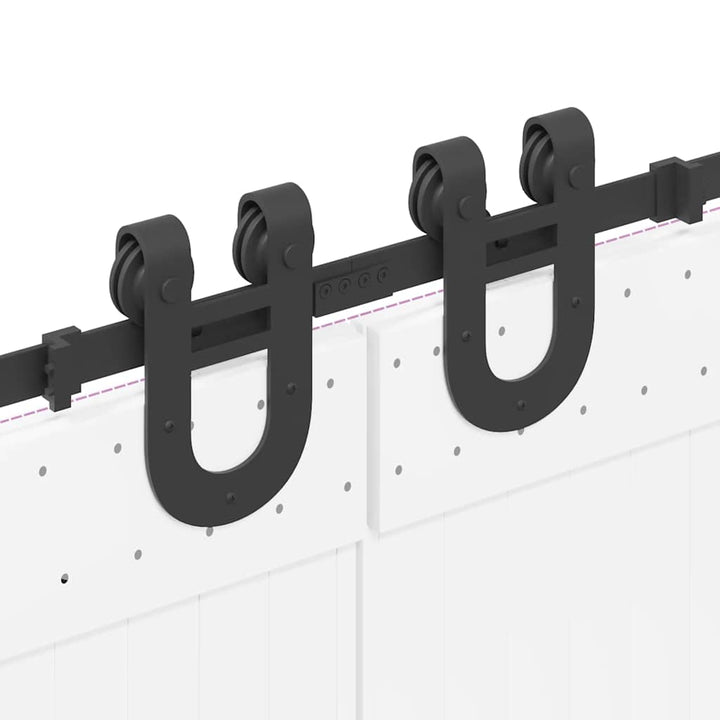 Set Feronerie Pentru Uși Glisante, Negru, 400 Cm, Oțel