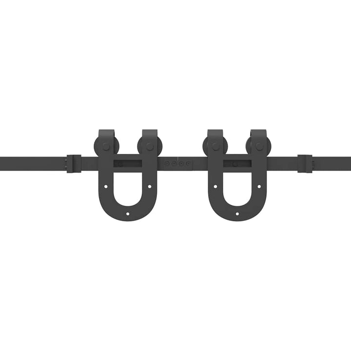 Set Feronerie Pentru Uși Glisante, Negru, 400 Cm, Oțel