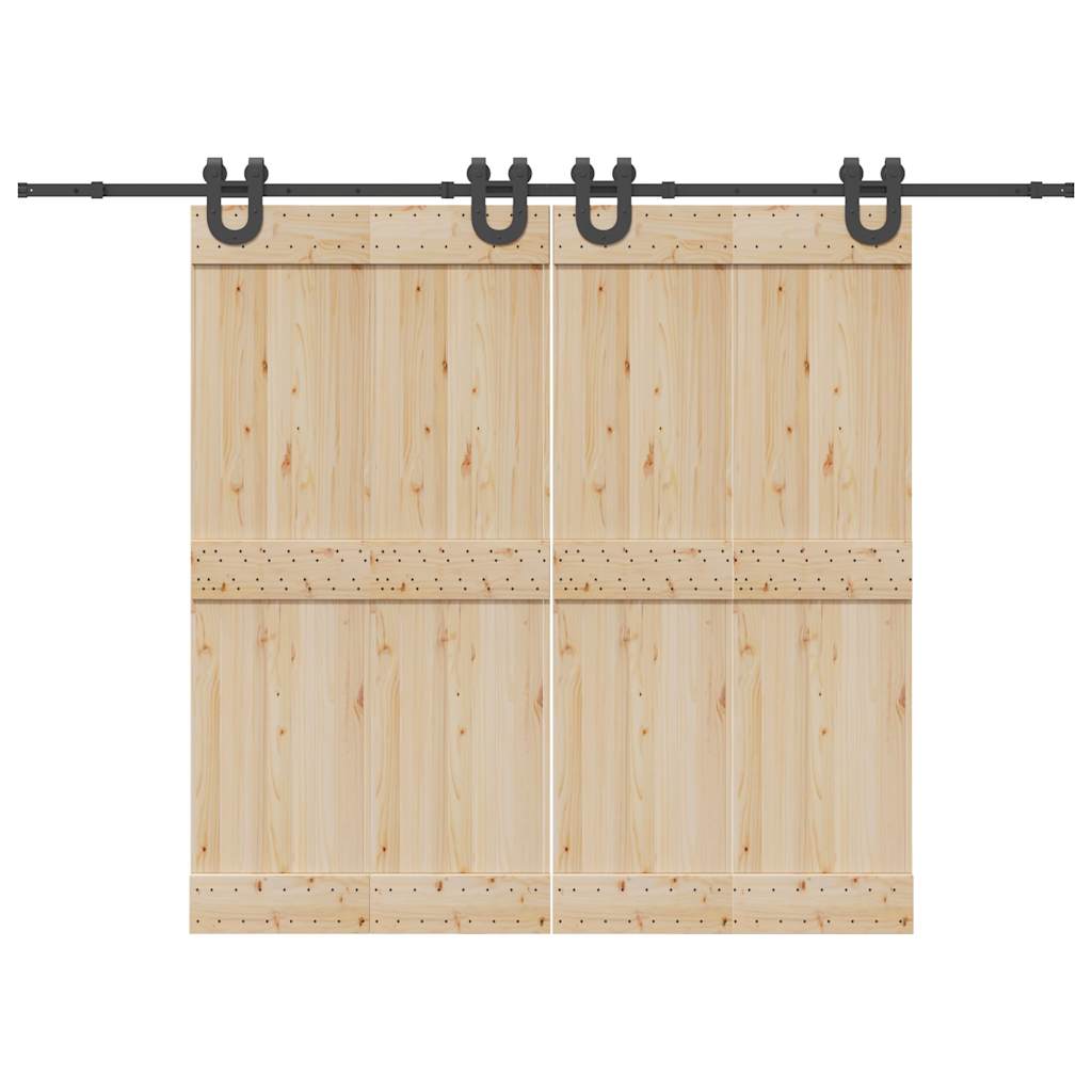 Set Feronerie Pentru Uși Glisante, Negru, 400 Cm, Oțel