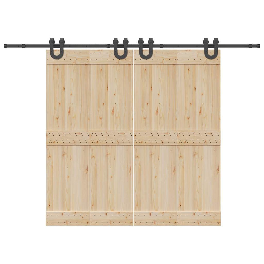 Set Feronerie Pentru Uși Glisante, Negru, 400 Cm, Oțel