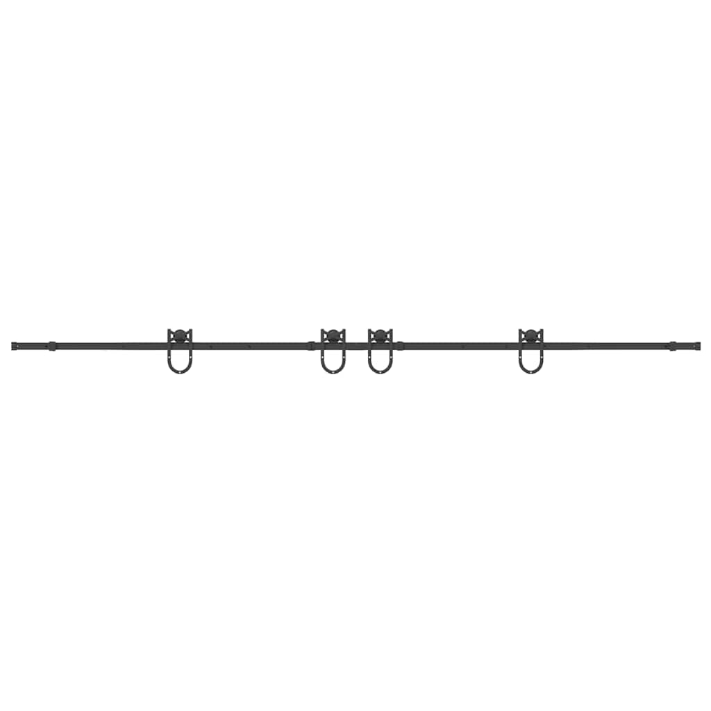 Set Feronerie Pentru Uși Glisante, Negru, 366 Cm, Oțel