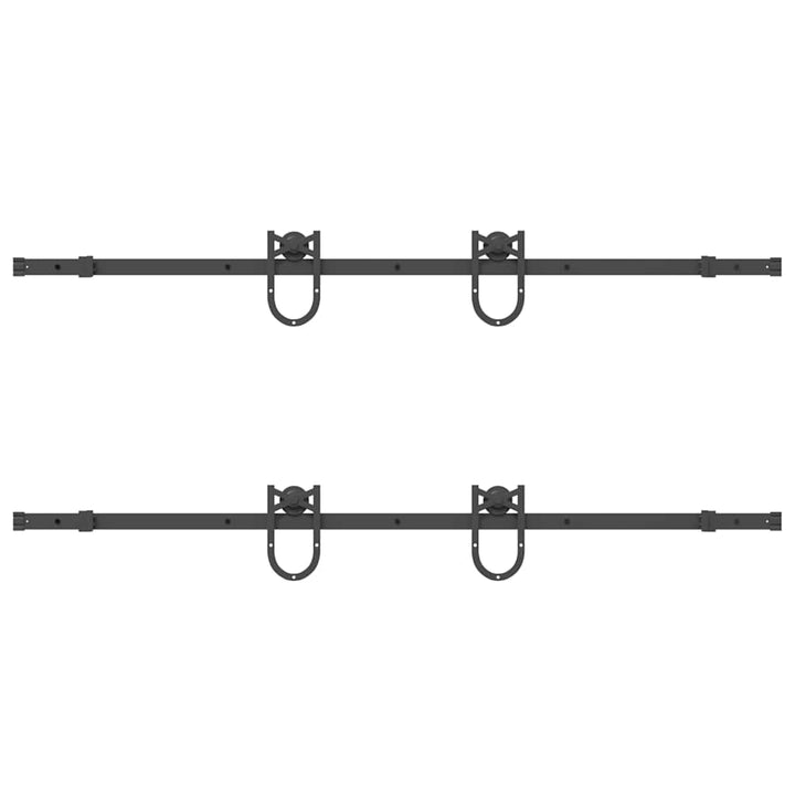 Set Feronerie Pentru Uși Glisante, Negru, 366 Cm, Oțel