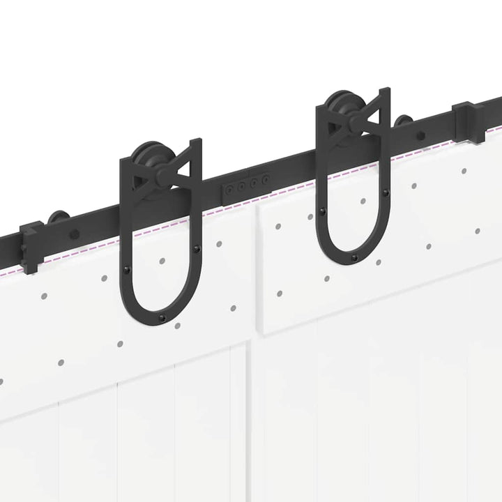 Set Feronerie Pentru Uși Glisante, Negru, 366 Cm, Oțel