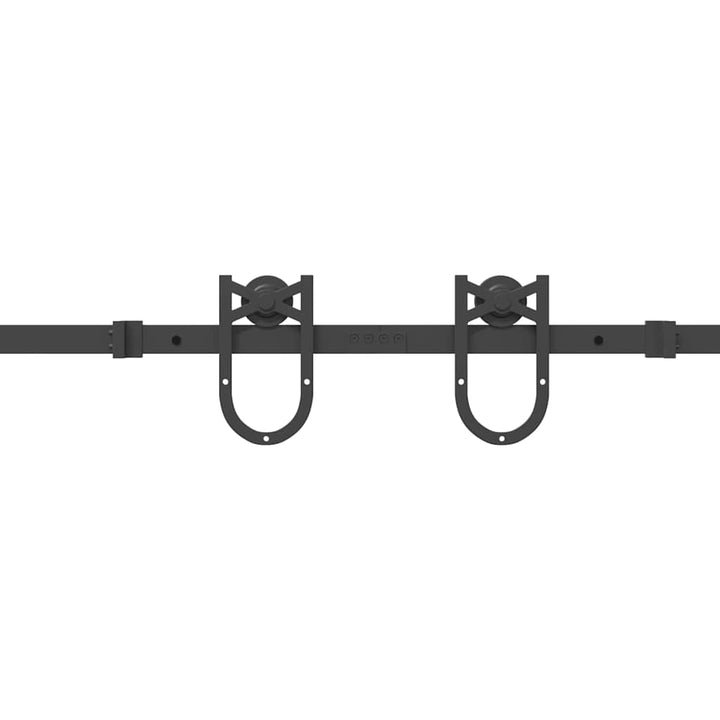 Set Feronerie Pentru Uși Glisante, Negru, 366 Cm, Oțel