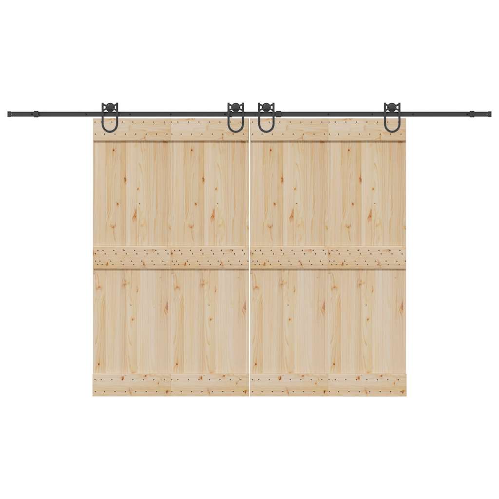 Set Feronerie Pentru Uși Glisante, Negru, 366 Cm, Oțel