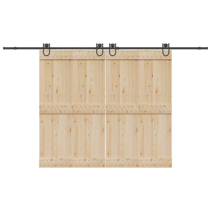 Set Feronerie Pentru Uși Glisante, Negru, 366 Cm, Oțel