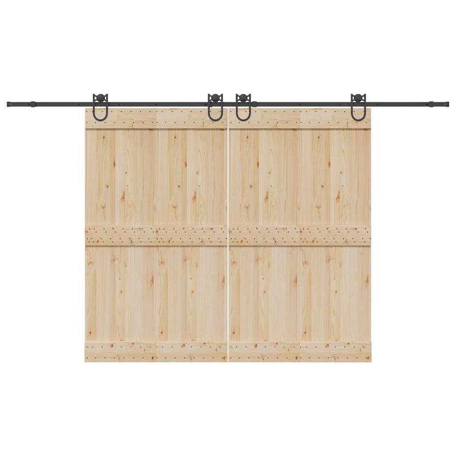 Set Feronerie Pentru Uși Glisante, Negru, 366 Cm, Oțel