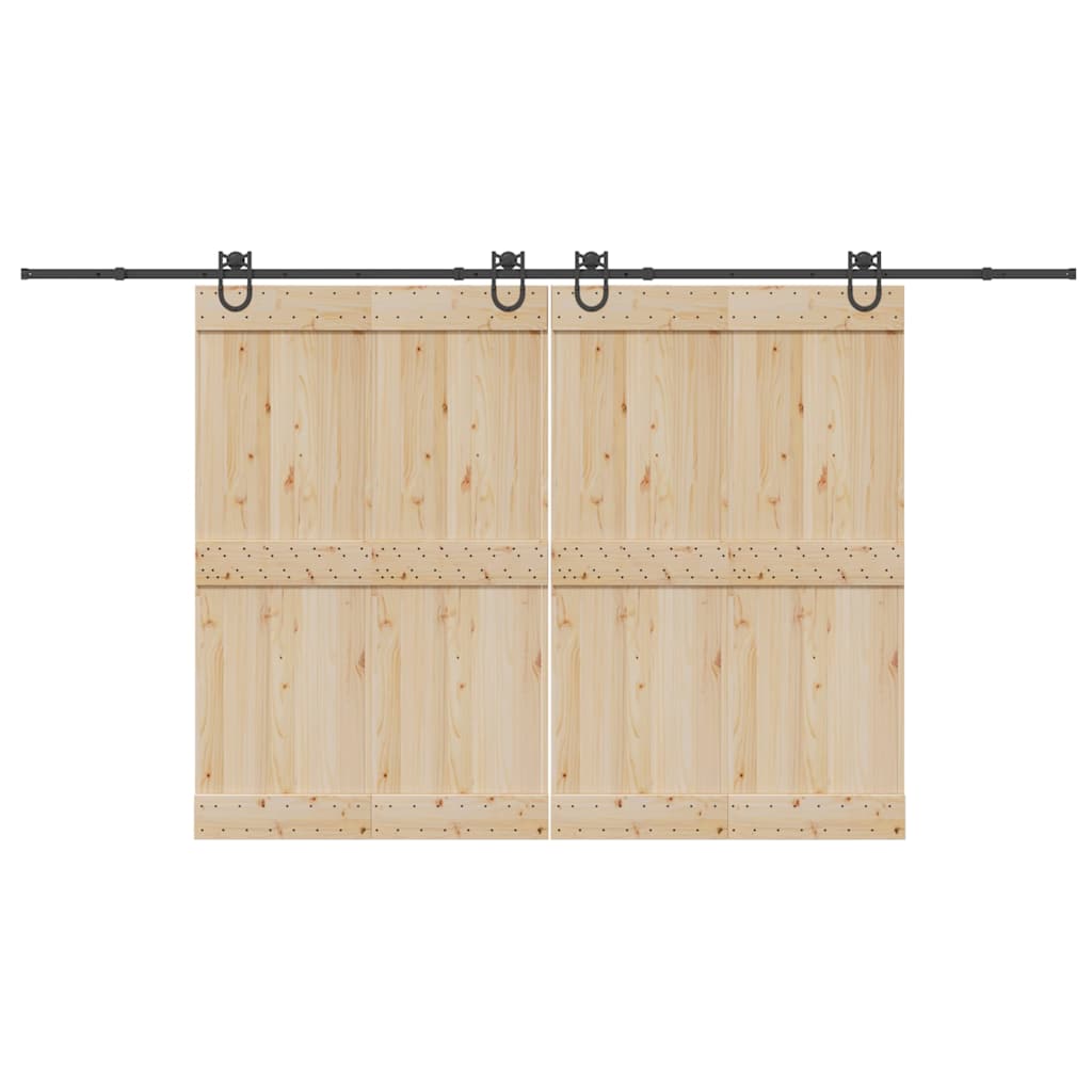 Set Feronerie Pentru Uși Glisante, Negru, 366 Cm, Oțel