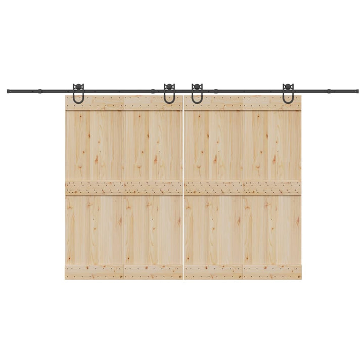 Set Feronerie Pentru Uși Glisante, Negru, 366 Cm, Oțel