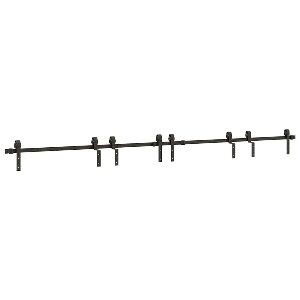 Set Feronerie Pentru Uși Glisante, Negru, 366 Cm, Oțel