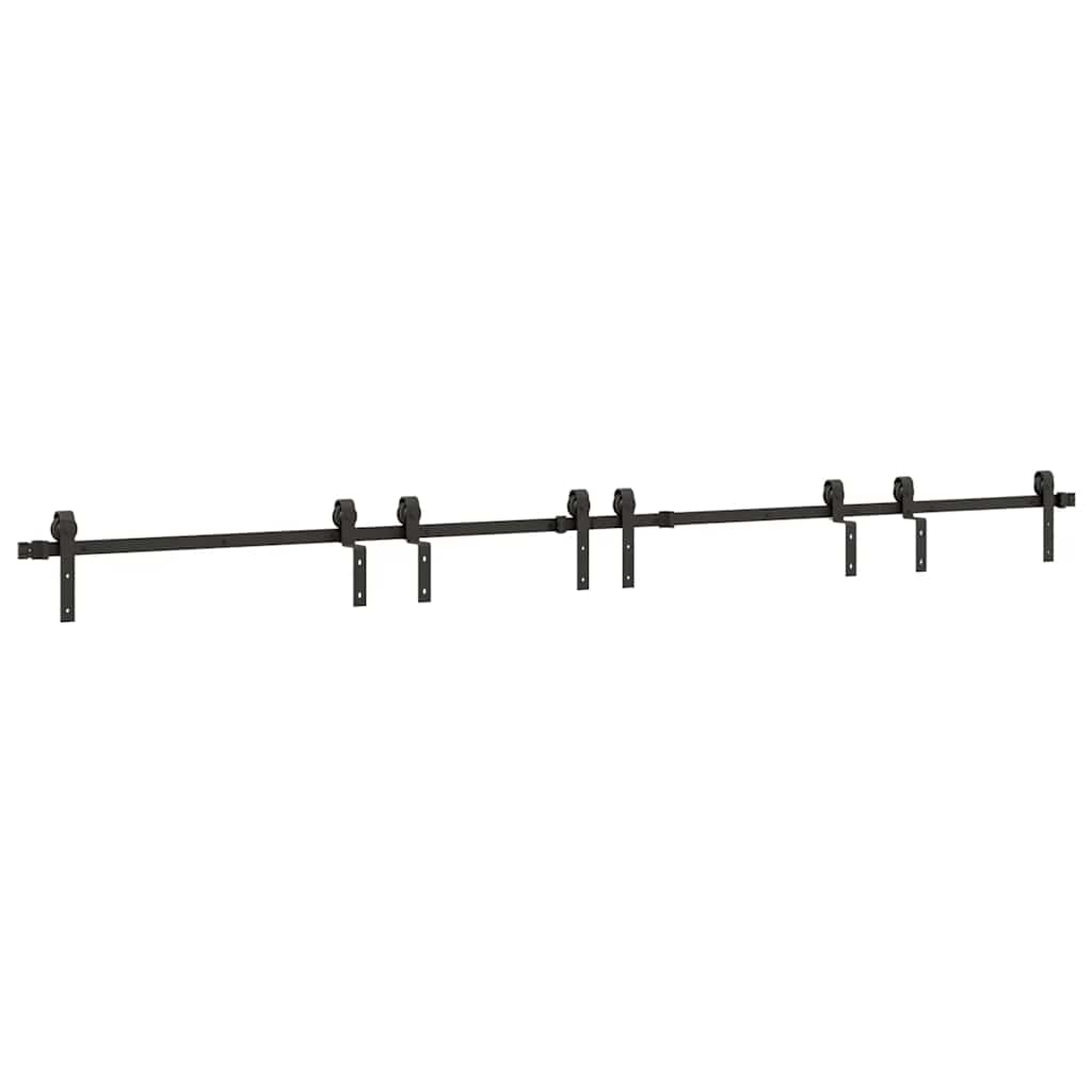 Set Feronerie Pentru Uși Glisante, Negru, 366 Cm, Oțel