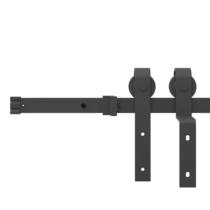 Set Feronerie Pentru Uși Glisante, Negru, 366 Cm, Oțel