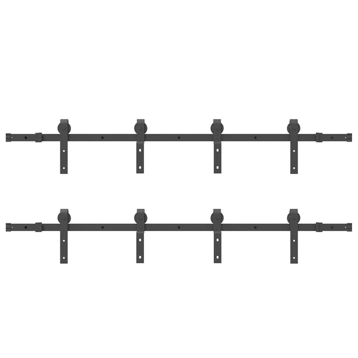 Set Feronerie Pentru Uși Glisante, Negru, 366 Cm, Oțel