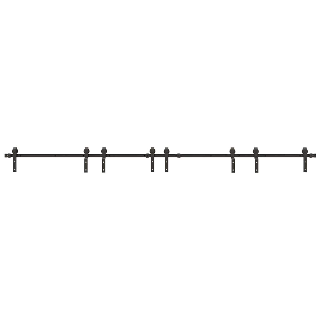 Set Feronerie Pentru Uși Glisante, Negru, 366 Cm, Oțel