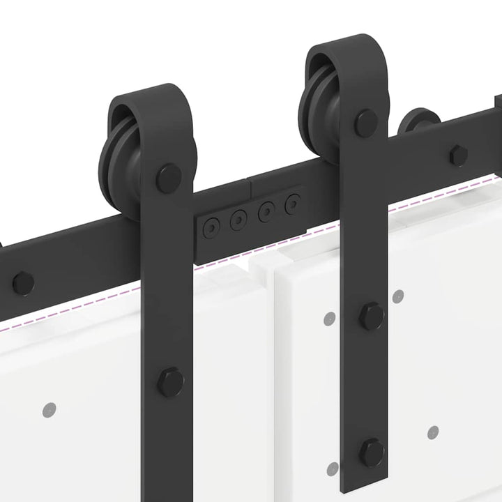 Set Feronerie Pentru Uși Glisante, Negru, 366 Cm, Oțel