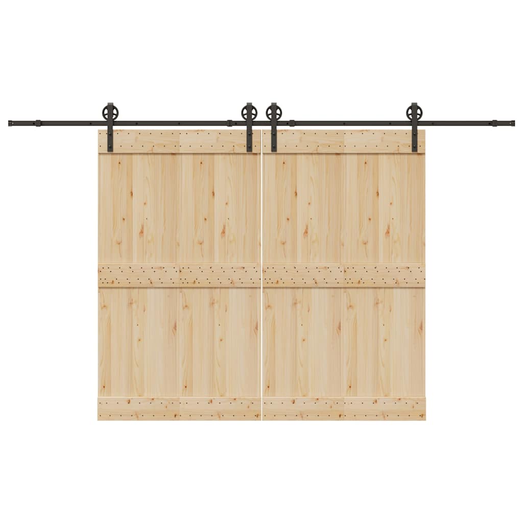 Set Feronerie Pentru Uși Glisante, Negru, 400 Cm, Oțel