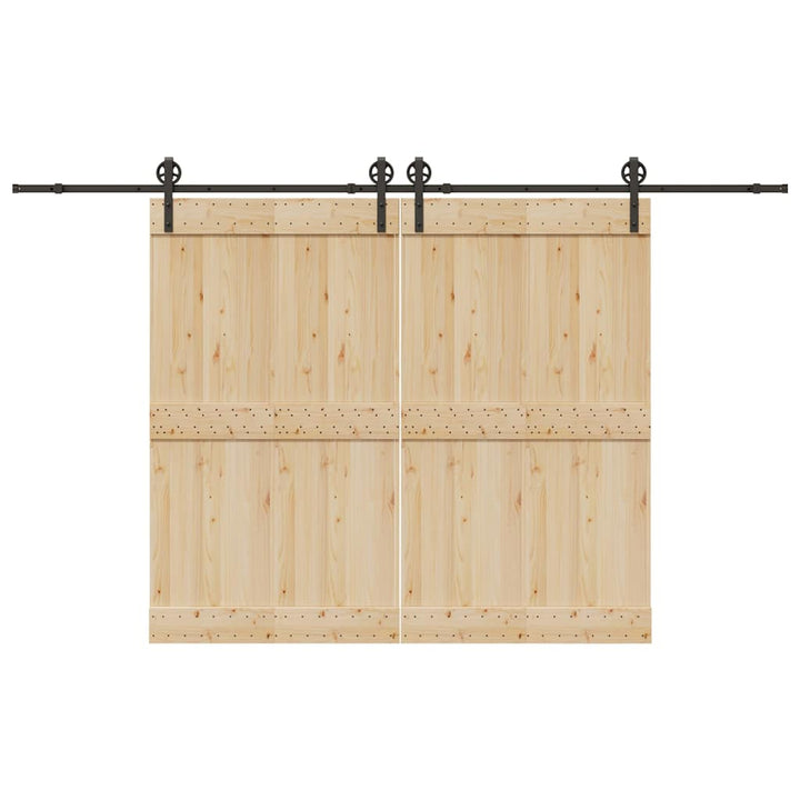 Set Feronerie Pentru Uși Glisante, Negru, 400 Cm, Oțel