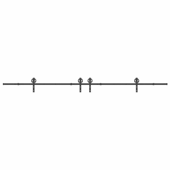 Set Feronerie Pentru Uși Glisante, Negru, 400 Cm, Oțel