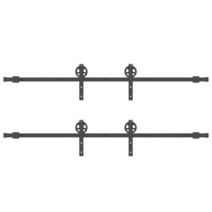 Set Feronerie Pentru Uși Glisante, Negru, 400 Cm, Oțel