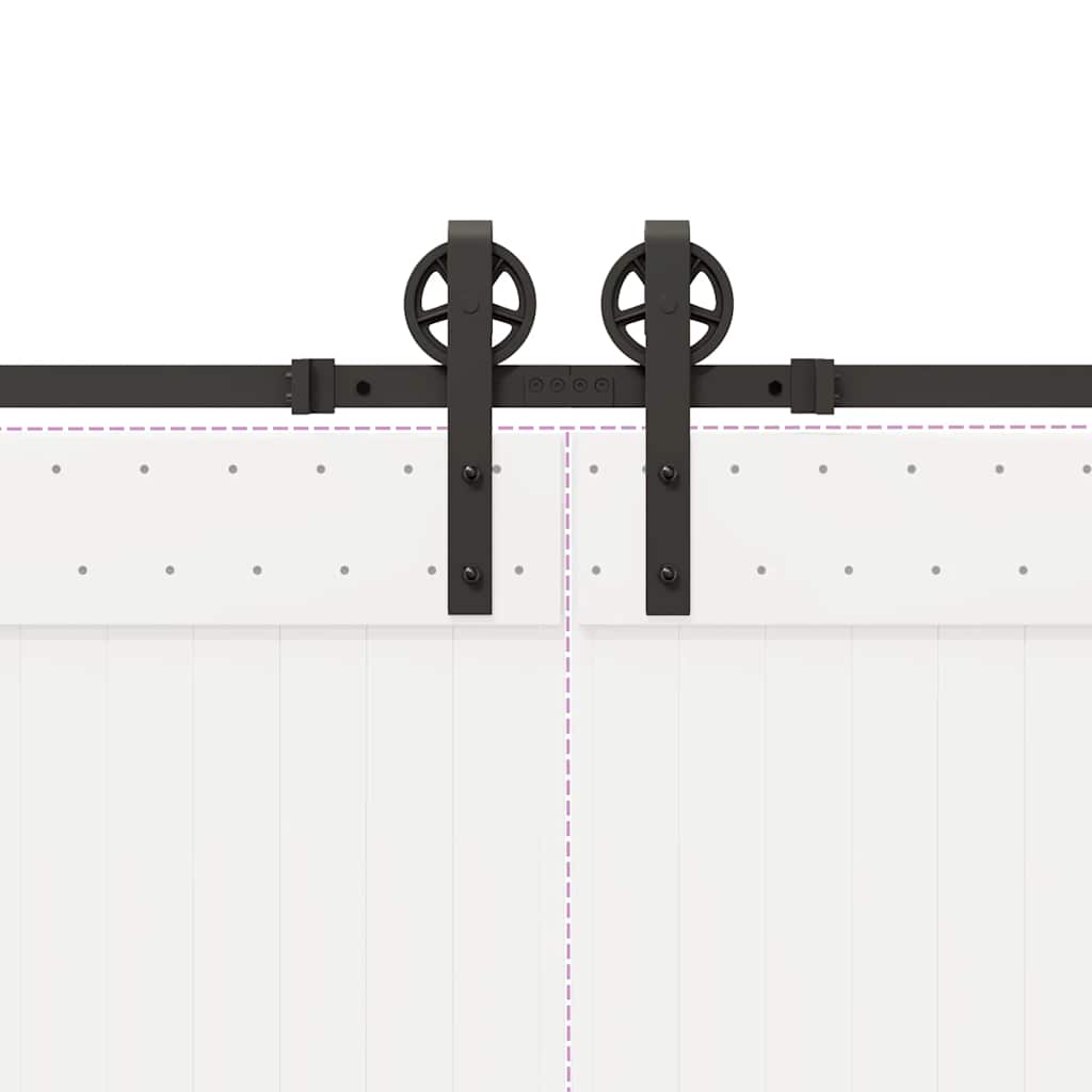 Set Feronerie Pentru Uși Glisante, Negru, 400 Cm, Oțel