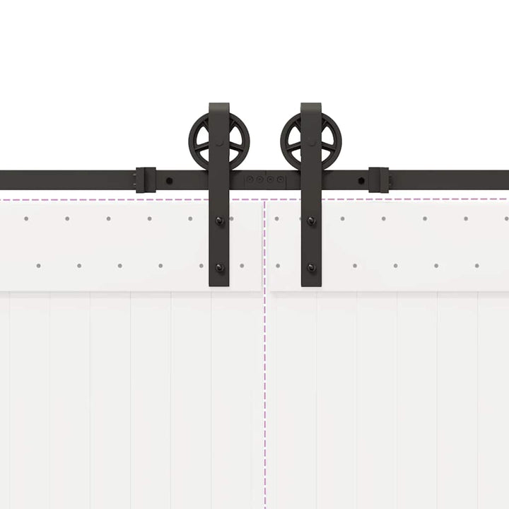 Set Feronerie Pentru Uși Glisante, Negru, 400 Cm, Oțel