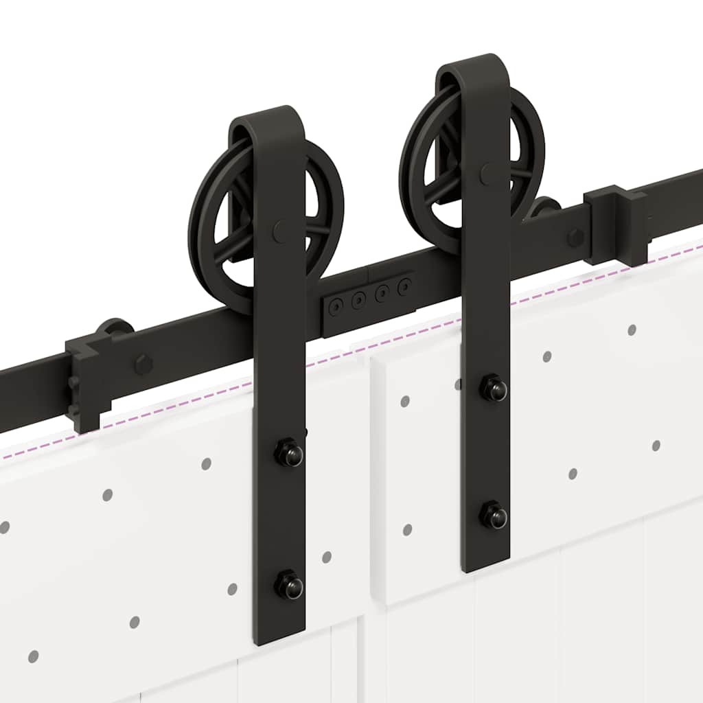 Set Feronerie Pentru Uși Glisante, Negru, 400 Cm, Oțel