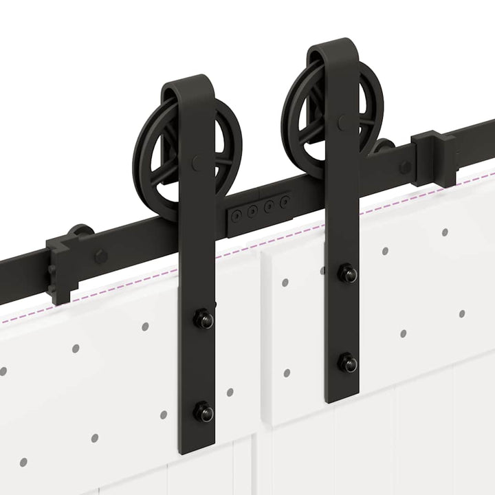 Set Feronerie Pentru Uși Glisante, Negru, 400 Cm, Oțel
