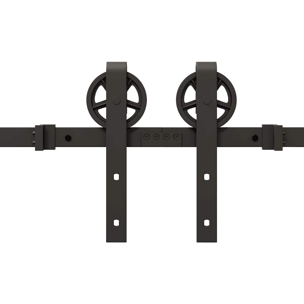Set Feronerie Pentru Uși Glisante, Negru, 400 Cm, Oțel
