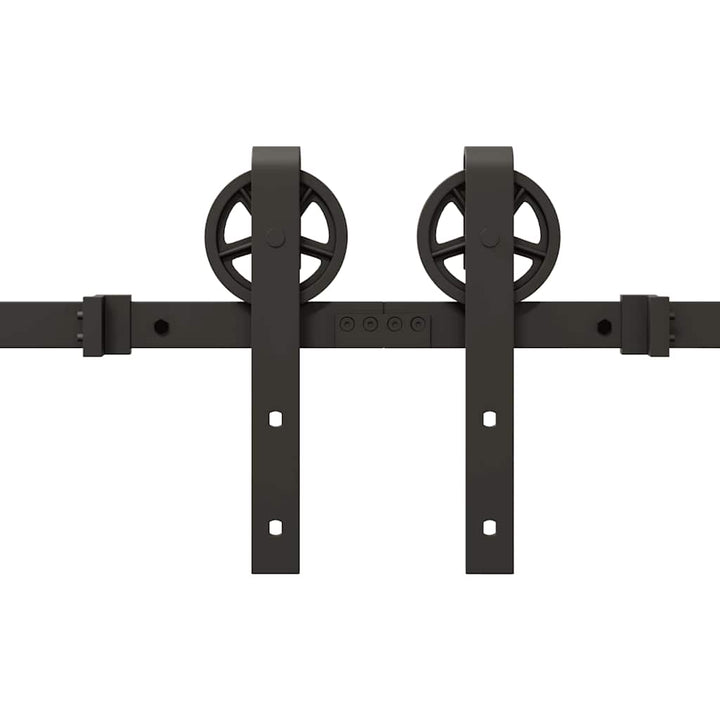 Set Feronerie Pentru Uși Glisante, Negru, 400 Cm, Oțel