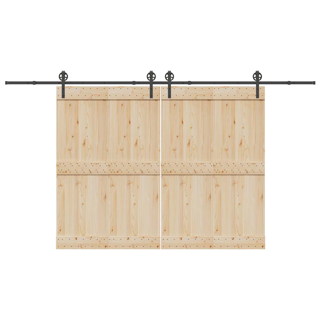 Set Feronerie Pentru Uși Glisante, Negru, 400 Cm, Oțel