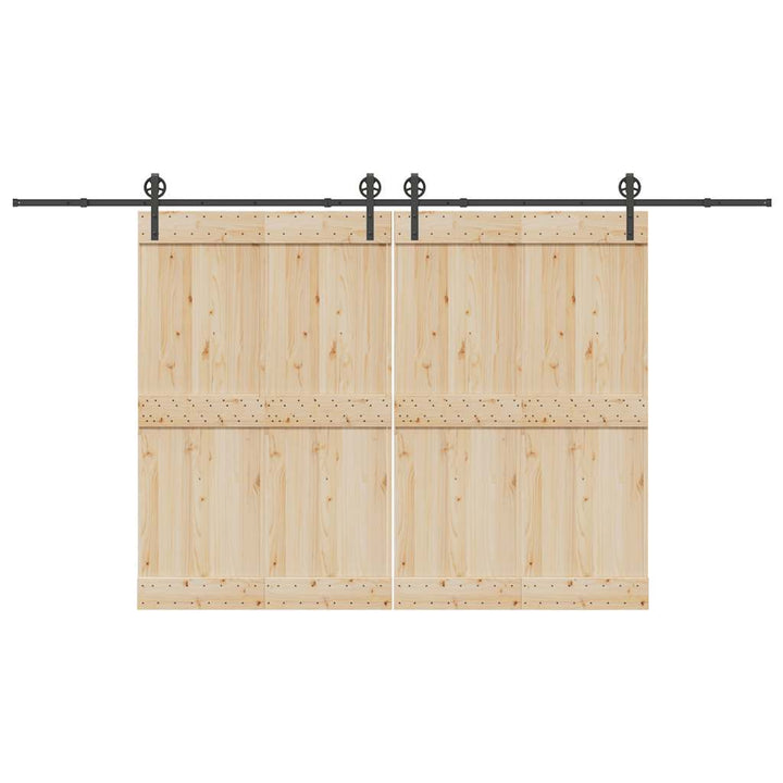 Set Feronerie Pentru Uși Glisante, Negru, 400 Cm, Oțel