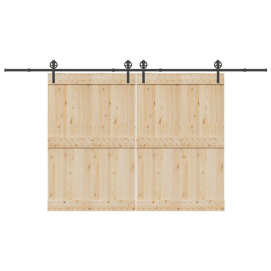 Set Feronerie Pentru Uși Glisante, Negru, 400 Cm, Oțel