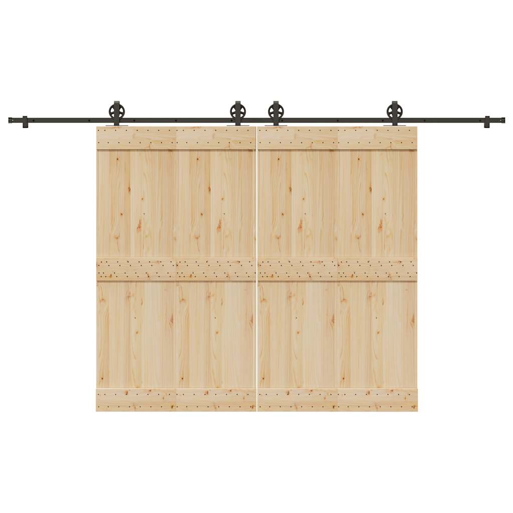 Set Feronerie Pentru Uși Glisante, Negru, 400 Cm, Oțel