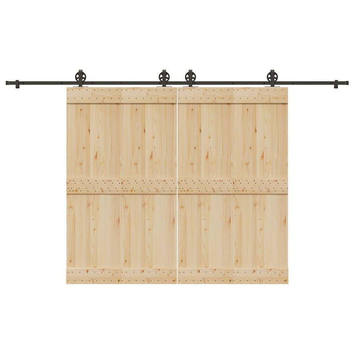 Set Feronerie Pentru Uși Glisante, Negru, 400 Cm, Oțel
