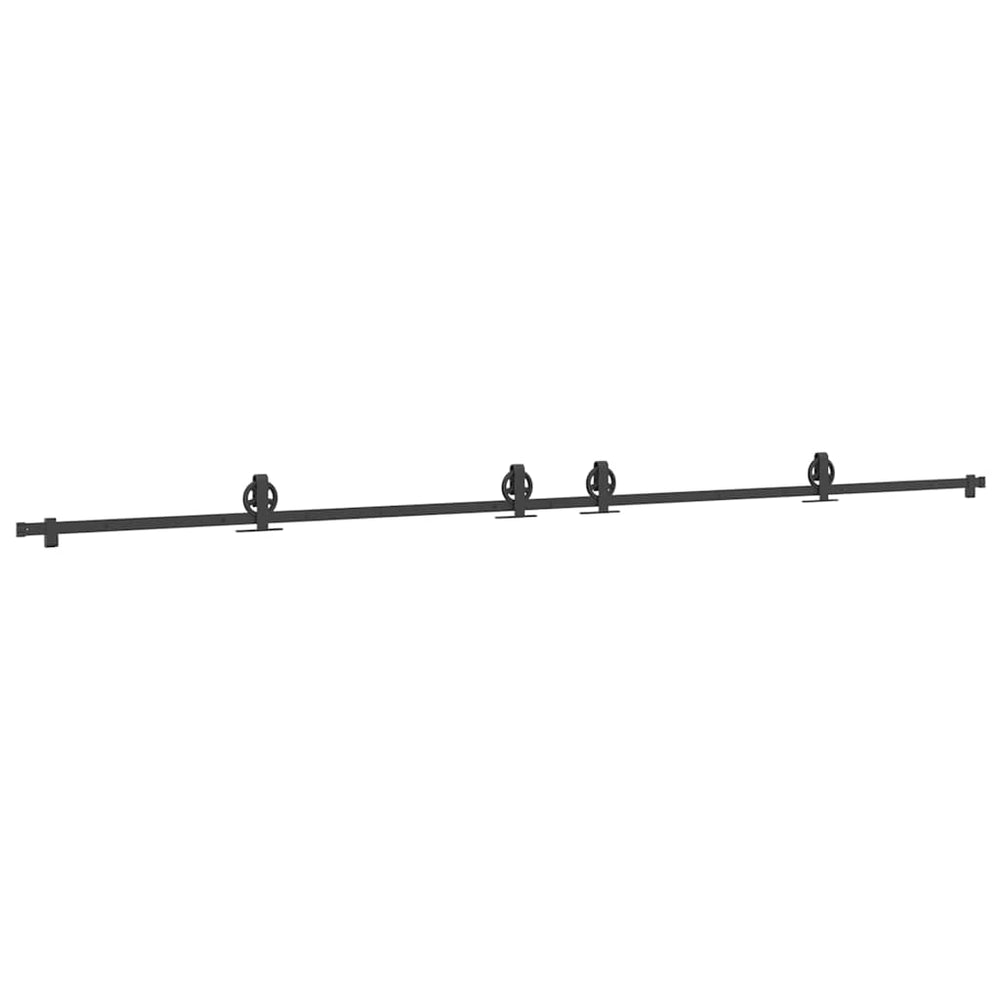 Set Feronerie Pentru Uși Glisante, Negru, 400 Cm, Oțel