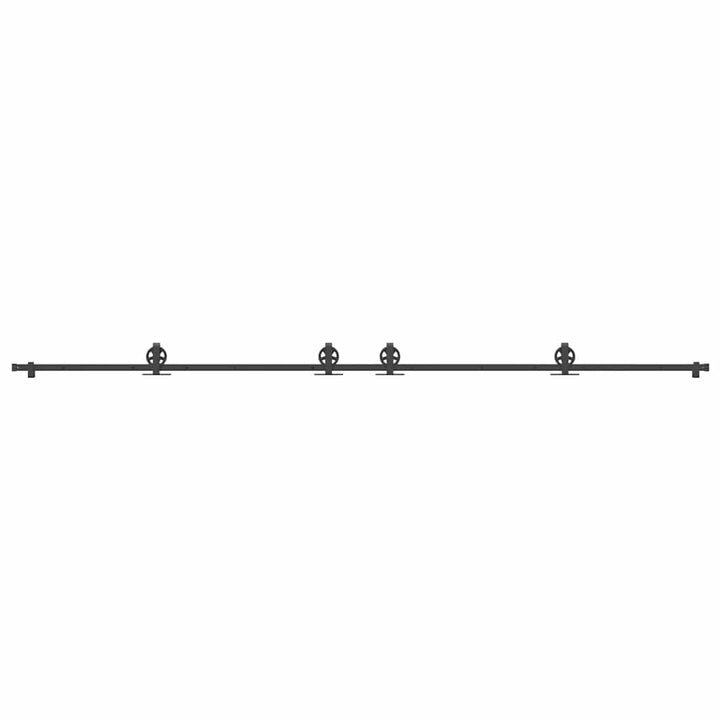 Set Feronerie Pentru Uși Glisante, Negru, 400 Cm, Oțel