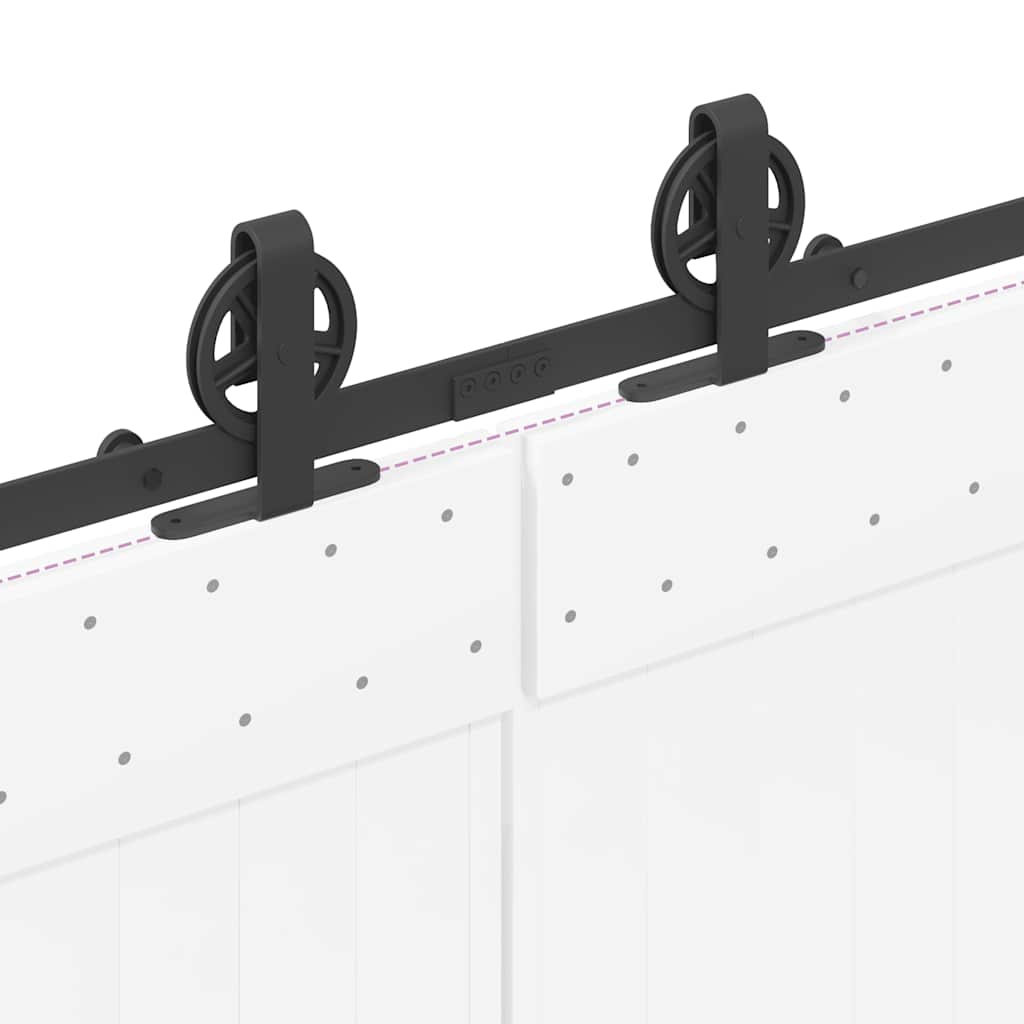 Set Feronerie Pentru Uși Glisante, Negru, 400 Cm, Oțel
