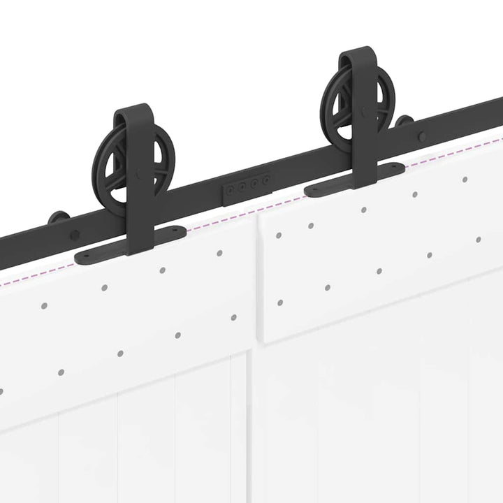 Set Feronerie Pentru Uși Glisante, Negru, 400 Cm, Oțel