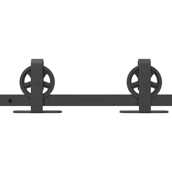 Set Feronerie Pentru Uși Glisante, Negru, 400 Cm, Oțel