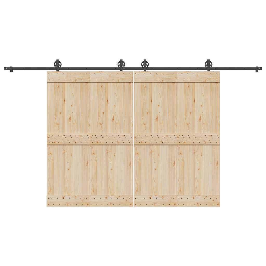 Set Feronerie Pentru Uși Glisante, Negru, 400 Cm, Oțel