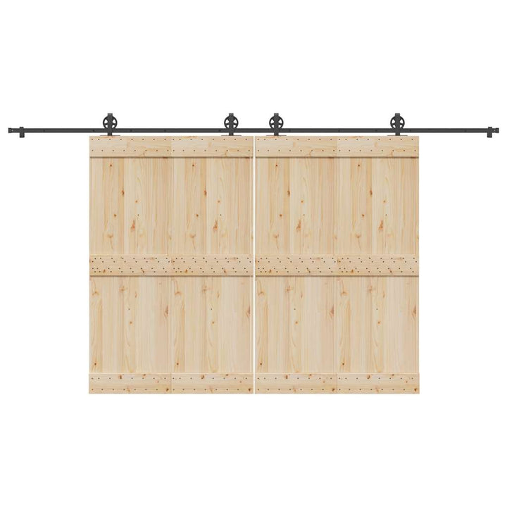 Set Feronerie Pentru Uși Glisante, Negru, 400 Cm, Oțel
