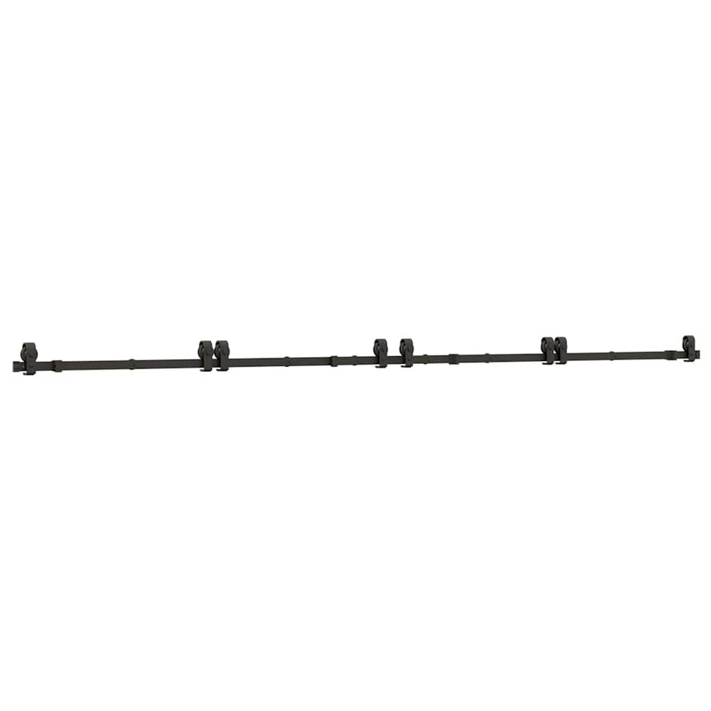 Set Feronerie Pentru Uși Glisante, Negru, 366 Cm, Oțel