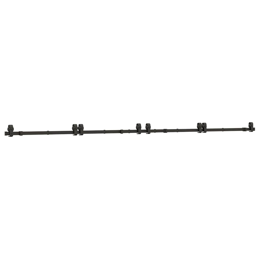 Set Feronerie Pentru Uși Glisante, Negru, 366 Cm, Oțel