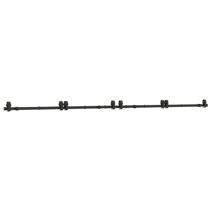 Set Feronerie Pentru Uși Glisante, Negru, 366 Cm, Oțel