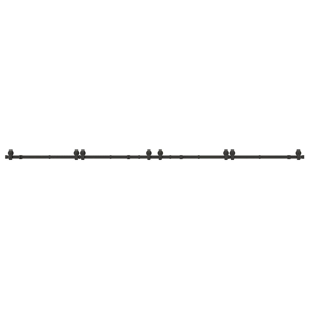 Set Feronerie Pentru Uși Glisante, Negru, 366 Cm, Oțel