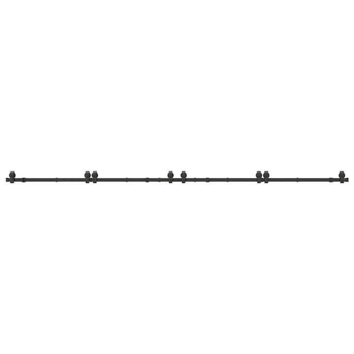 Set Feronerie Pentru Uși Glisante, Negru, 366 Cm, Oțel