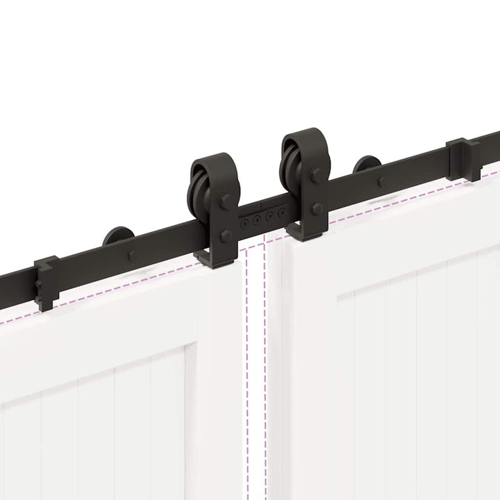 Set Feronerie Pentru Uși Glisante, Negru, 366 Cm, Oțel
