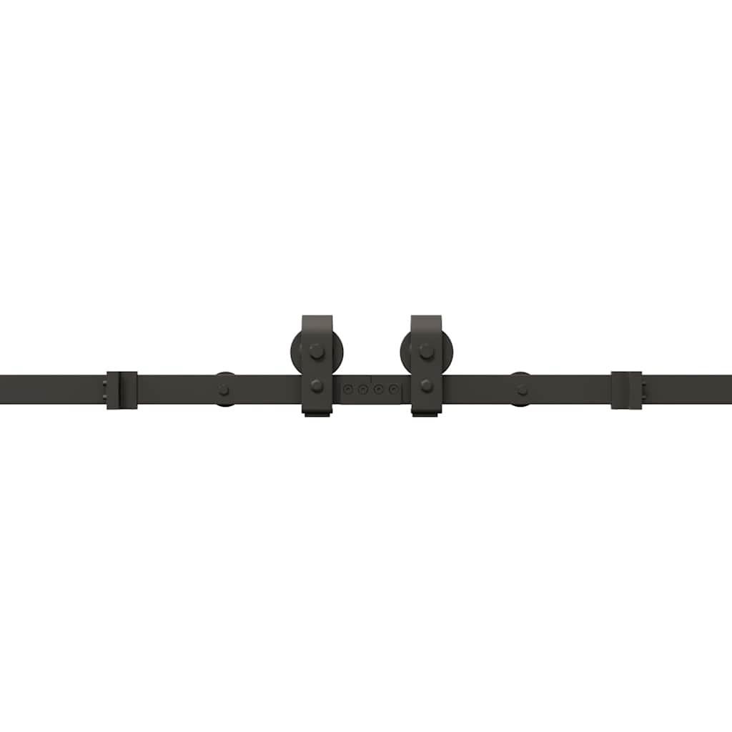 Set Feronerie Pentru Uși Glisante, Negru, 366 Cm, Oțel