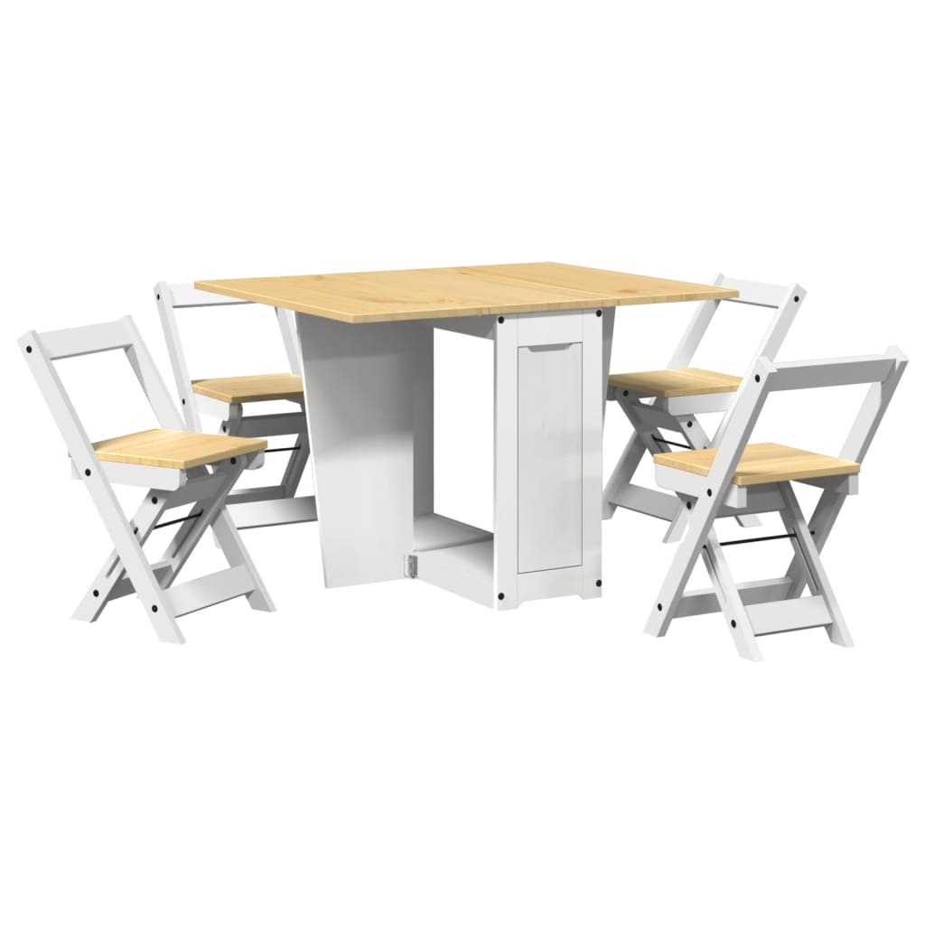 Set Mobilier Tip Fluture Corona, Pliabil 5 Piese Lemn Pin