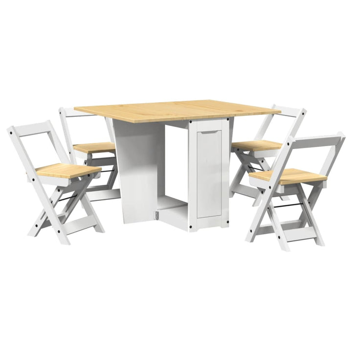Set Mobilier Tip Fluture Corona, Pliabil 5 Piese Lemn Pin